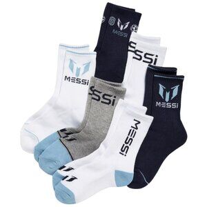 Old Navy Messi Kids Blue/White Gender-Neutral Crew Socks 6-Pack - Sz S (toddler)